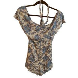 Lush Blush/Pink Floral Halter Ruffled Romper